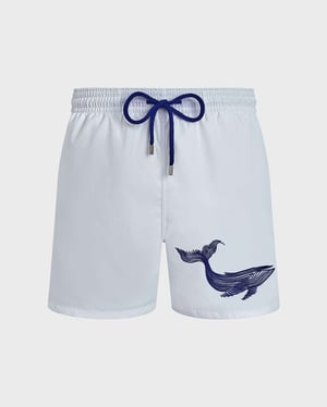 Vilebrequin - Men Swim Shorts Embroidered Whale - Swimwear - Motu - White - Size XXL