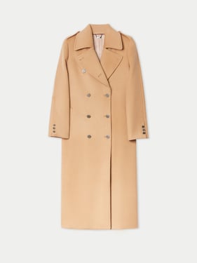 Double-Breasted Cashmere Coat - XL / almond / WC65-927/927