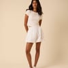 White Bubble Hem Mini Skirt
