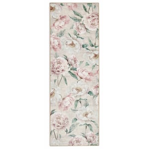 Blooming Peonies Pink Eco-Washable Runner - 75x220cm