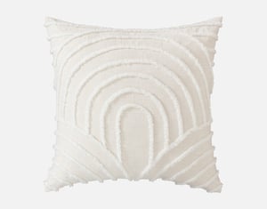 QE Home Sonrisa Euro Sham, Geometric, White, 26" x 26"