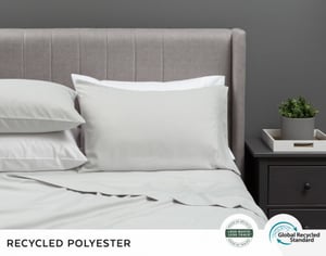 QE Home Recycled Polyester Sheet Set in Vapor Grey, King