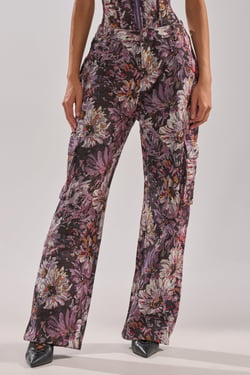 AKIRA Above The Middle Floral Trouser Pants | Size 1X