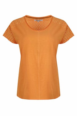 Weird Fish Pernille Organic Cotton Cutaway T-Shirt Orange Size 8