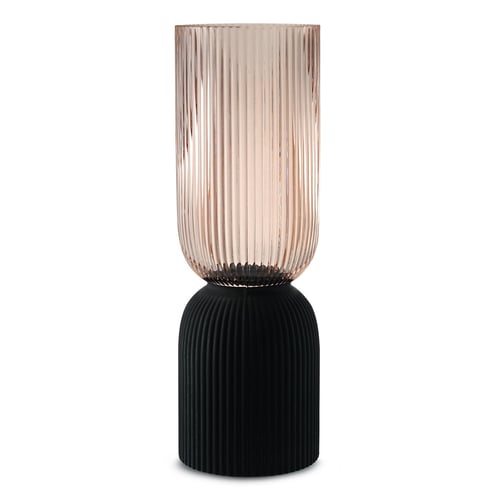 Ribbed Hourglass Vase-Large-Champagne