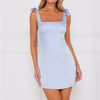 Too Much Fun Satin Mini Dress Blue