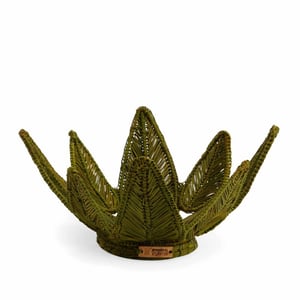 Stromanthe Handwoven Iraca Serving Bowl - Dark Green