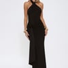 Glitter Through Twilight Halter Maxi Dress Black