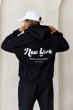 BASE Slip On New York Hoodie Black