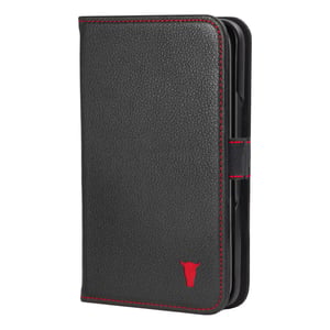 Google Pixel 9 Pro Fold Leather Wallet Case (2024) - Black with Red Detail