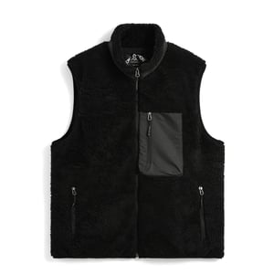 Taion Mountain W-Zip Boa Hi Neck Vest Black / Black
