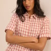Pink Gingham Dillon Mini Shirt Dress