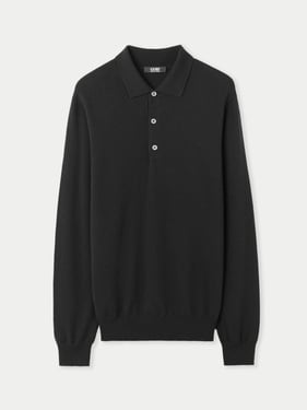 Essential Cashmere Polo Sweater - 3XL / Black / MK06-1481