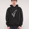 ST Hoodie in Black with Silver Lined Logo