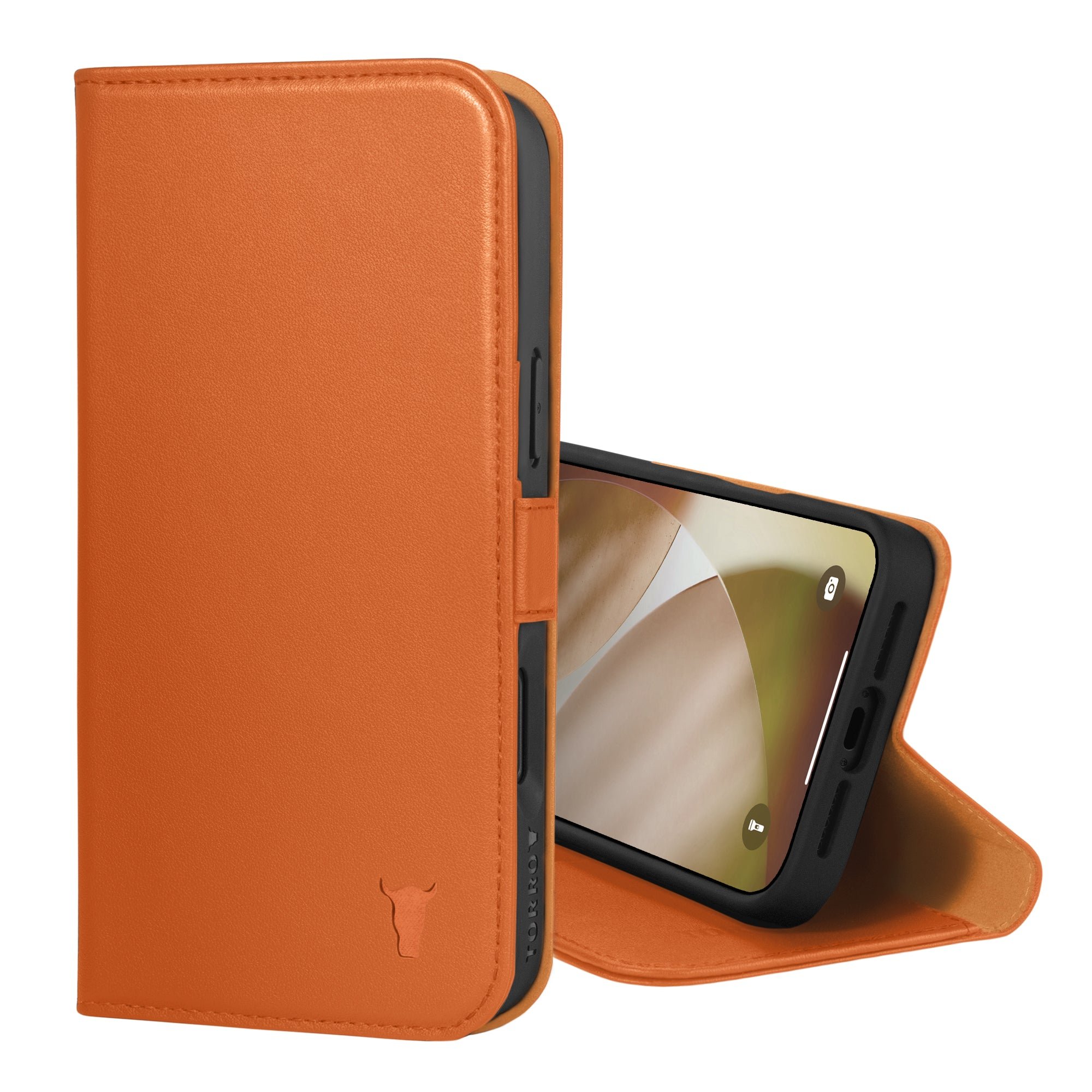 iPhone 17 Pro Leather Case (MagSafe Charging) - Orange
