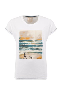 Weird Fish Walking Club Front Print Graphic T-Shirt White Size 18