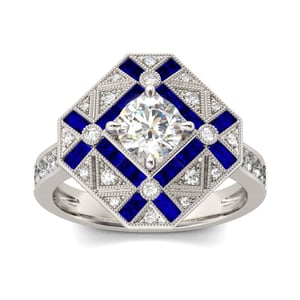 Jeulia Vintage Octagon Round Cut Sterling Silver Ring