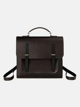 The Messenger Backpack - Dark Brown & Black Bridle