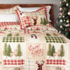 QE Home Glad Tidings Coverlet Set, Scenic, Red, Twin