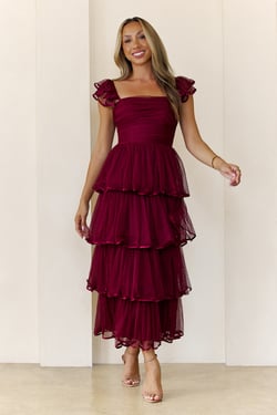 Noir Soirée Maxi Dress Wine