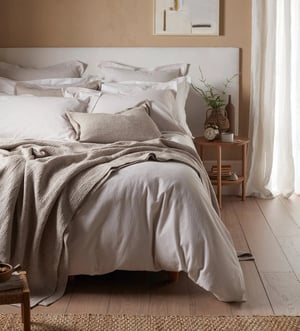 Natural Seersucker Stripe 100% Cotton Duvet Cover