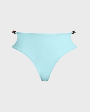 Vilebrequin - Women High-waisted Bikini Bottom Pearl Detail Solid - Swimwear - Flakelle - Blue - Size L