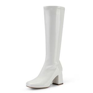 DREAM PAIRS Desire Square Toe Chunky Knee High Gogo Boots