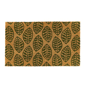 Green Leaves Coir Doormat - 45x75cm