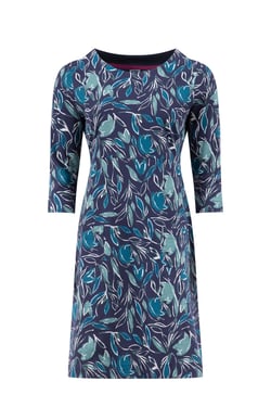 Weird Fish Starshine Printed Jersey Dress Estate blue Size 8