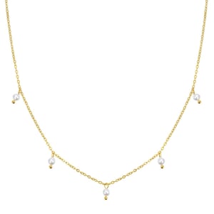 Cinque Pearl Chain Necklace Gold