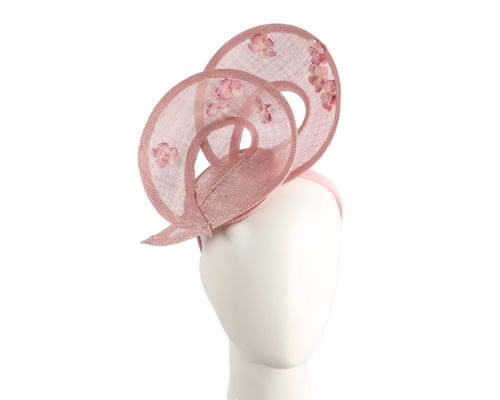 Exquisite dusty pink sinamay fascinator by Max Alexander