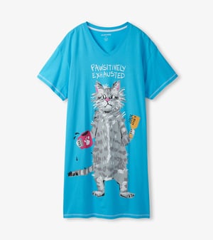 Women's Pawsitively Exhausted Cotton Sleepshirt
