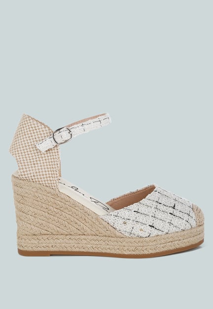 Regatta Tweed Round Toe Woven Wedges