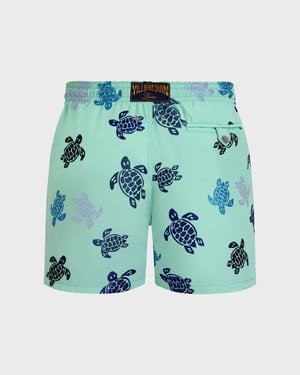 Vilebrequin - Men Embroidered Swim Shorts Ronde Des Tortues - Limited Edition - Swimwear - Mistral - Green - Size XXXL