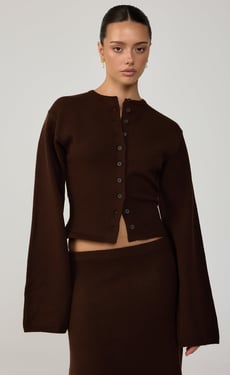 Rain Check Cardigan (Dark Chocolate) - US 12