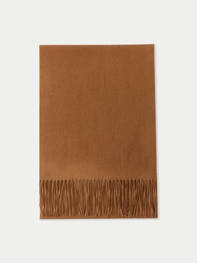 Cashmere Fringed Scarf - 170x30cm + 2x10cm fringes / otter / AW01-1125