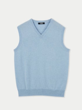 Essential V-Neck Cashmere Vest - 3XL / Navy / MK08-520