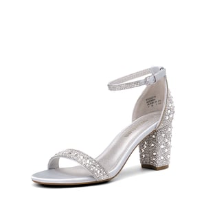 DREAM PAIRS Rhinestone 3 Inch Chunky Heel Sandals