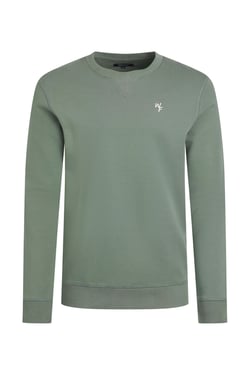 Weird Fish Carlise Organic Cotton Crew Neck Sweatshirt Army Green Size 4XL