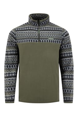 Weird Fish Gilbert 1/4 Zip Printed Microfleece Basil Size XL