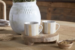 nkuku Patthar Mug Set Of 2 | Tableware | Cream/Sand | Small ()
