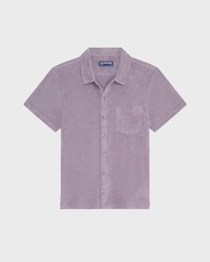 Vilebrequin - Men Terry Bowling Shirt Solid - Shirt - Charli - Purple - Size XXXL