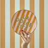 Line Striped Porcelain Dessert Plate - Orange