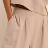 Sand Linen-Blend Silsoe Clean Wide Leg Trousers