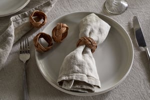 nkuku Bersama Rattan Napkin Rings Set Of 4 | Kitchen & Dining Accessories | Natural