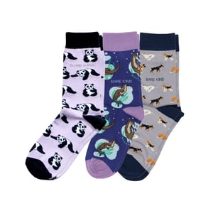 Purple Lover 3 Bamboo Sock Set | UK Adult 7-11
