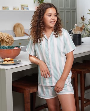 Francesca Girls Printed Stripe Shorty Set - 12-13