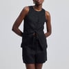 Hemp Vest Jacket in Black - Black / 2XL