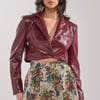 AKIRA Penny Cropped Faux Leather Blazer | Size Medium