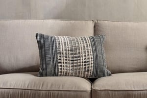 nkuku Mika Recycled Cushion Cover | Textiles | Black/Natural | 60 x 40 cm